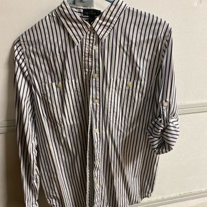 Lauren jeans co blue striped top